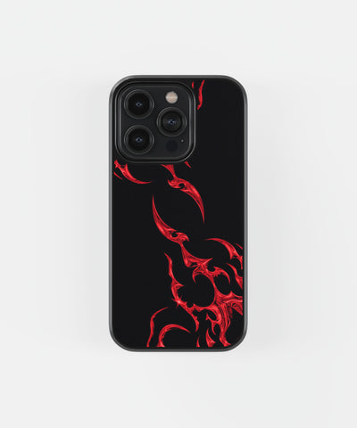 Red Wavy Y2k Premium Glass Phone Case