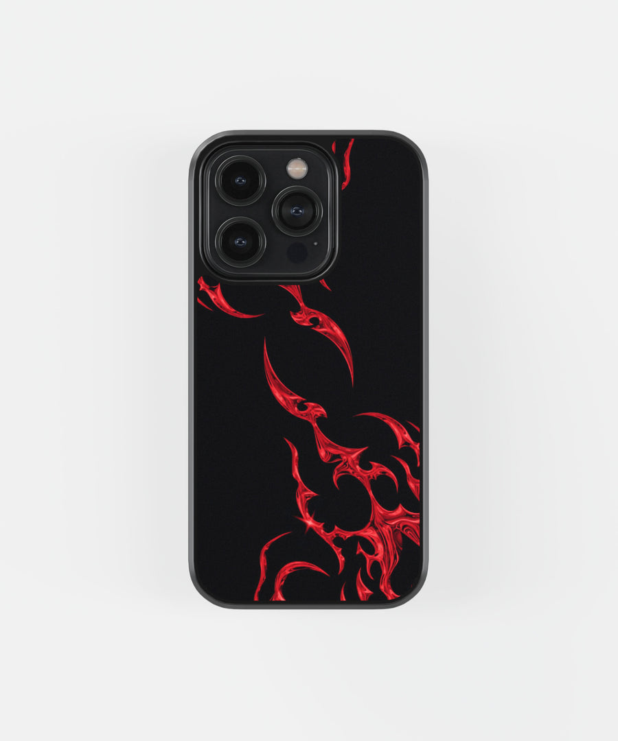 Red Wavy Y2k  Premium Glass Phone Case