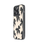 Black Bow Premium Glass Phone Case