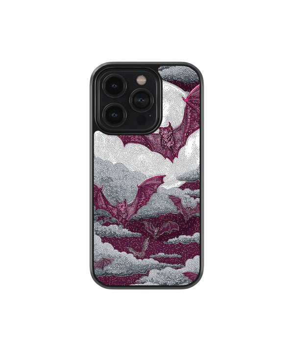 Midnight Bats Gothic Premium Glass Phone Case
