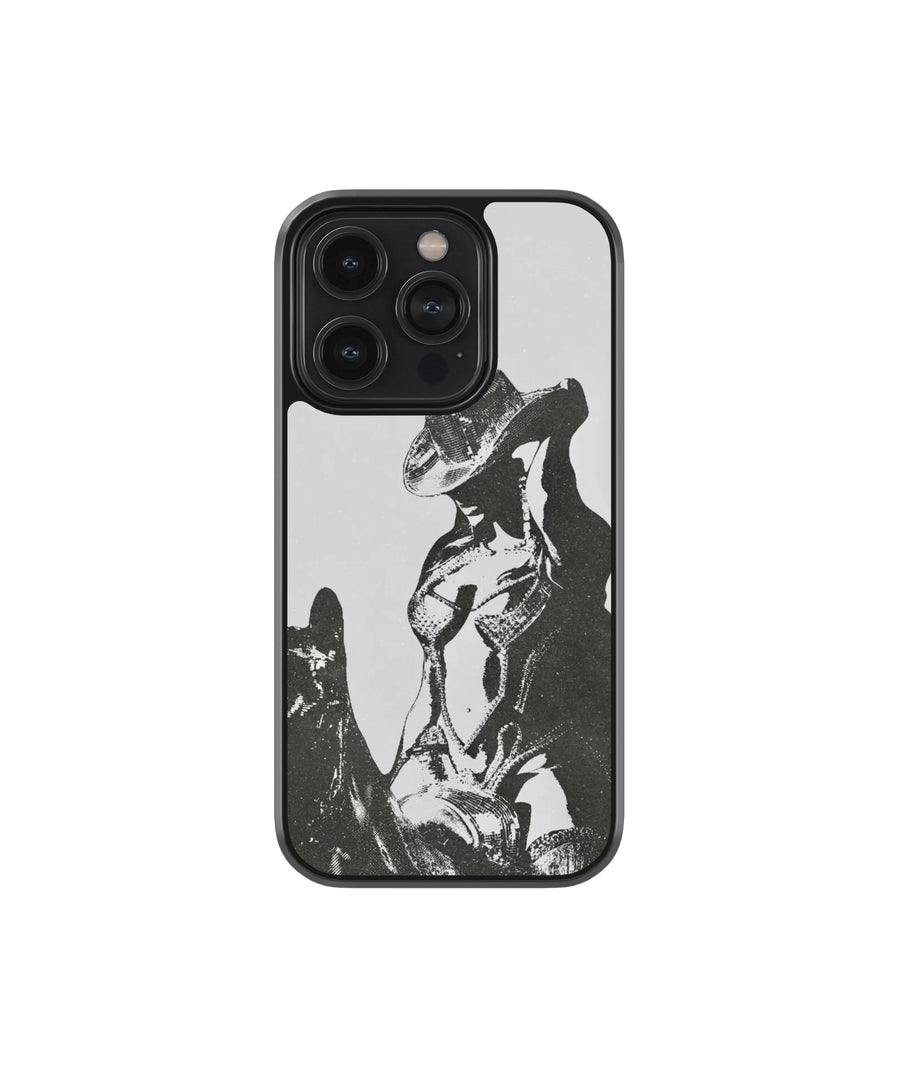 Vintage Cowboy Sketch Premium Glass Phone Case