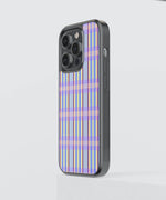 Lilac Tartan Premium Glass Phone Case