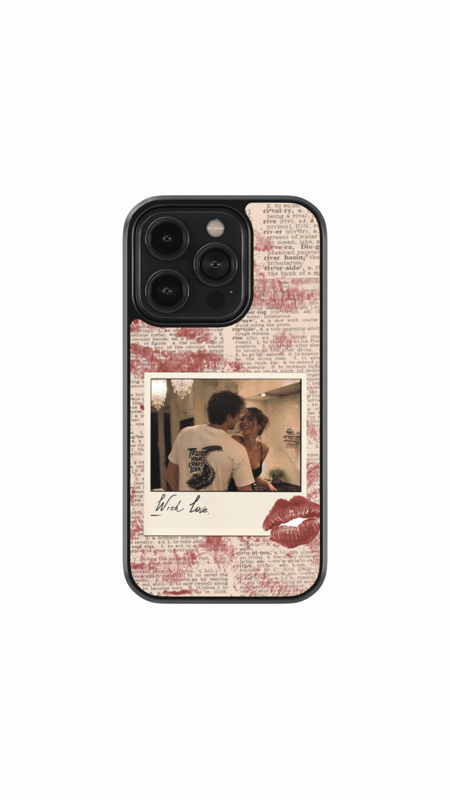 With Love Custom Polaroid Premium Glass Phone Case