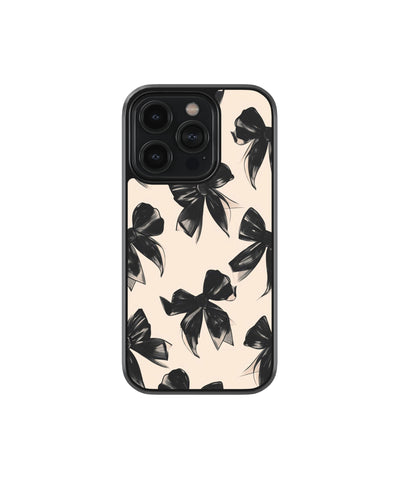 Black Bow Premium Glass Phone Case