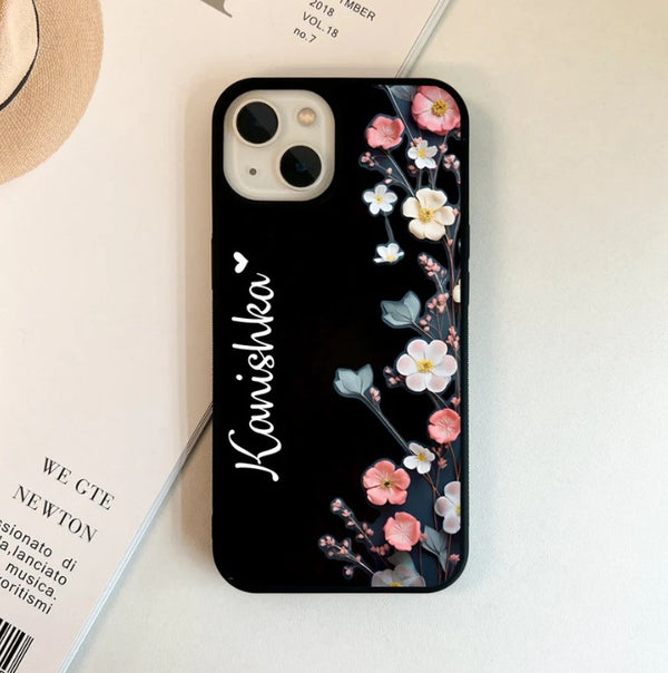 Pinteresty Floral Name Customize Premium Glass Cases