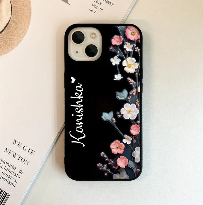 Pinteresty Floral Name Customize Premium Glass Cases
