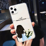Girl With Tulip Clear Customize Silicone Case