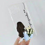 Girl With Tulip Clear Customize Silicone Case