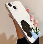 Girl With Tulip Clear Customize Silicone Case