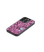 Pink Scribble Premium Glass Phone Case