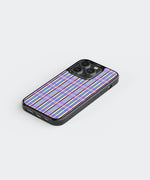 Lilac Tartan Premium Glass Phone Case