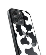 Cow Abstract With Butterfly Premium Glass Phone Cases