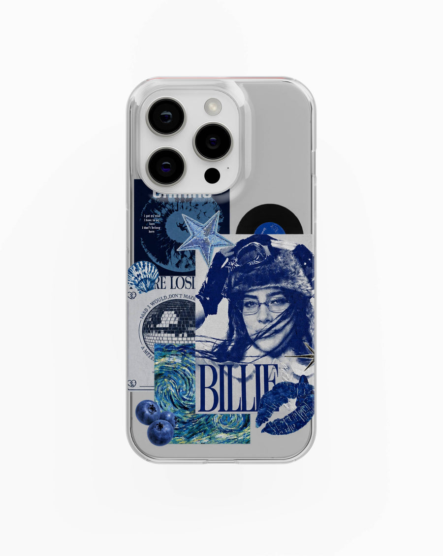 Blue Billie Collage Clear Case – Indie Aesthetic Phone Cover