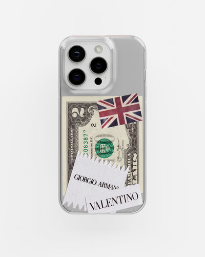 Old Money Note Clear Silicone Case