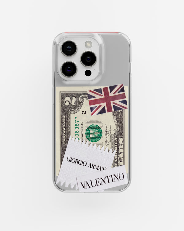 Old Money Note Clear Silicone Case