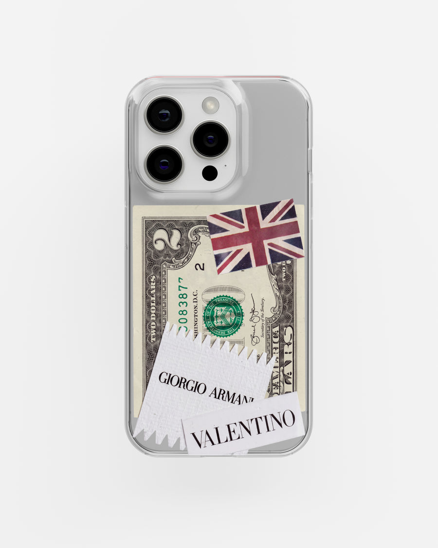 Old Money Note Clear Silicone Case