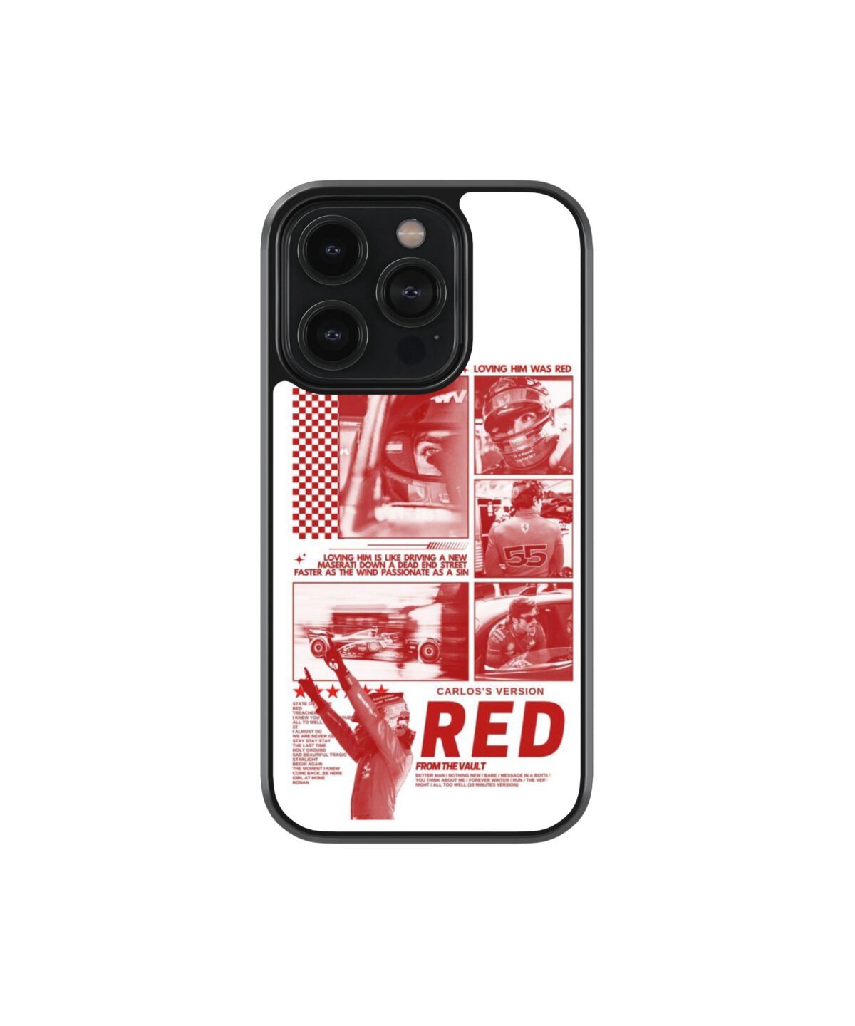 Charles Leclerc Red Premium Glass Phone Cases - Image 1