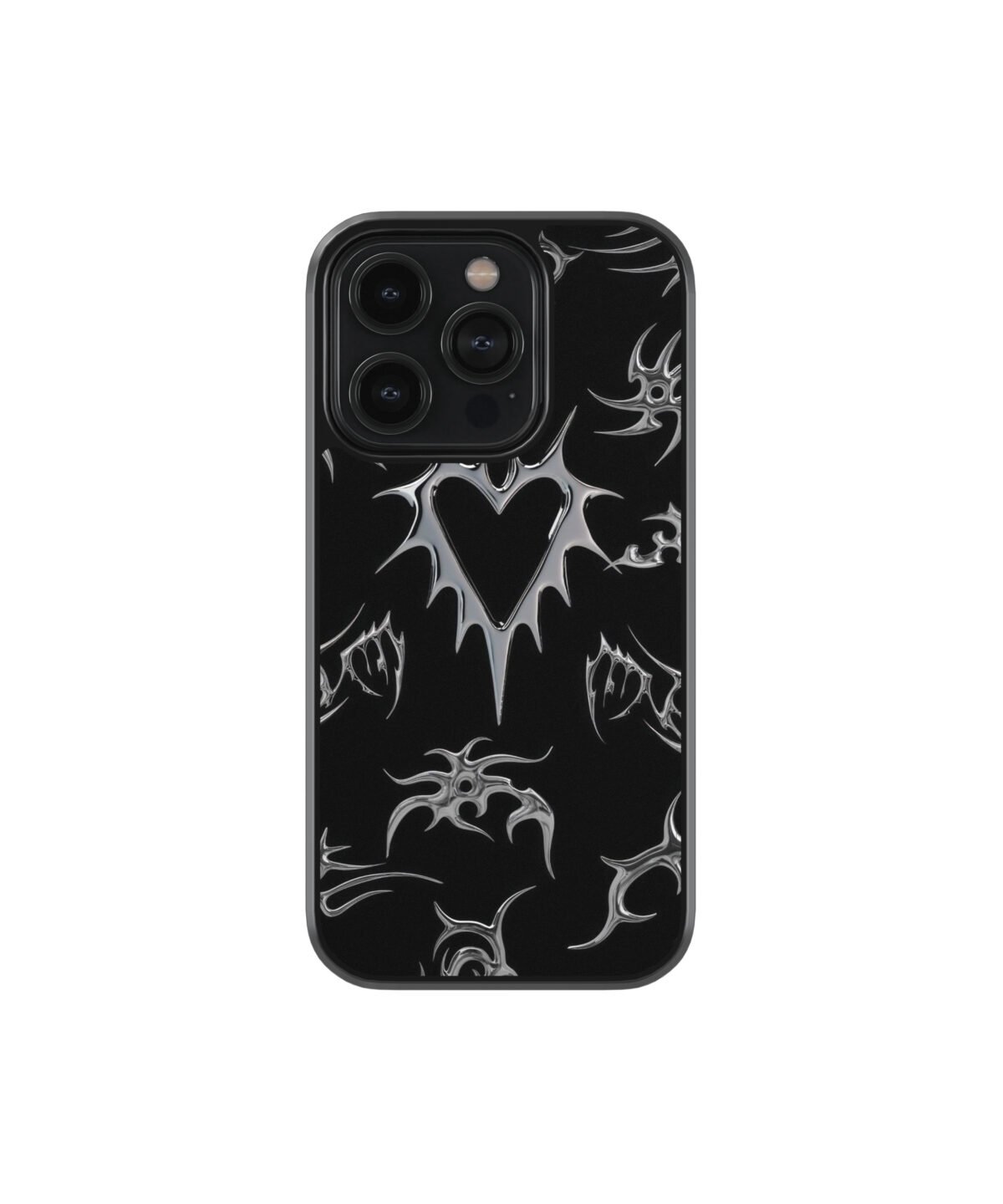 Black Heart Y2K Premium Glass Phone Cases - Image 1