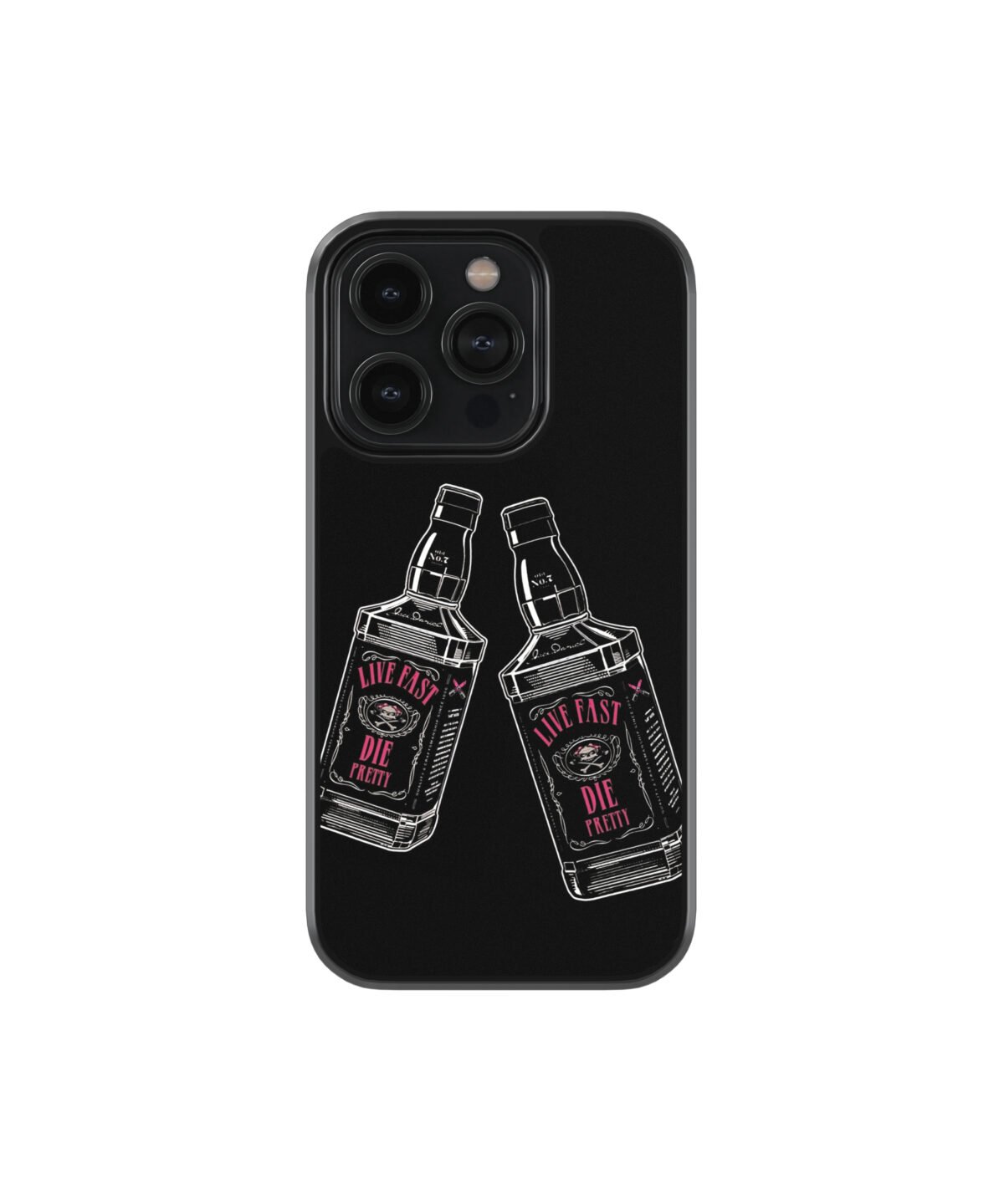 Live Fast Die Pretty Whisky Premium Glass Phone Cases - Image 1
