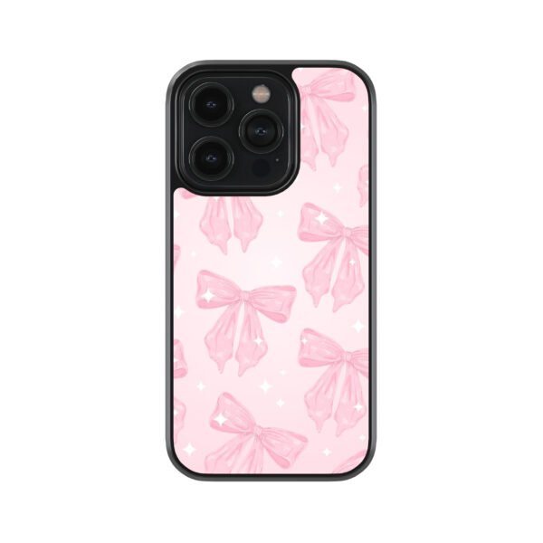 Pink Bow 3 Pintresty Premium Glass Phone Case