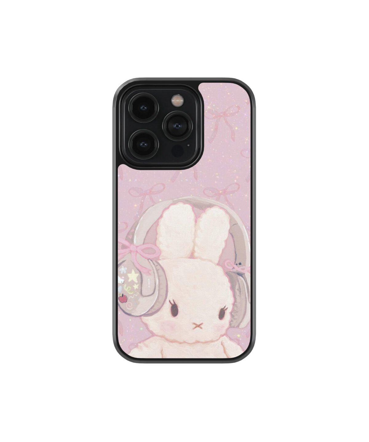 Bunny and Bow Premium Glass Phone Case - Image 1