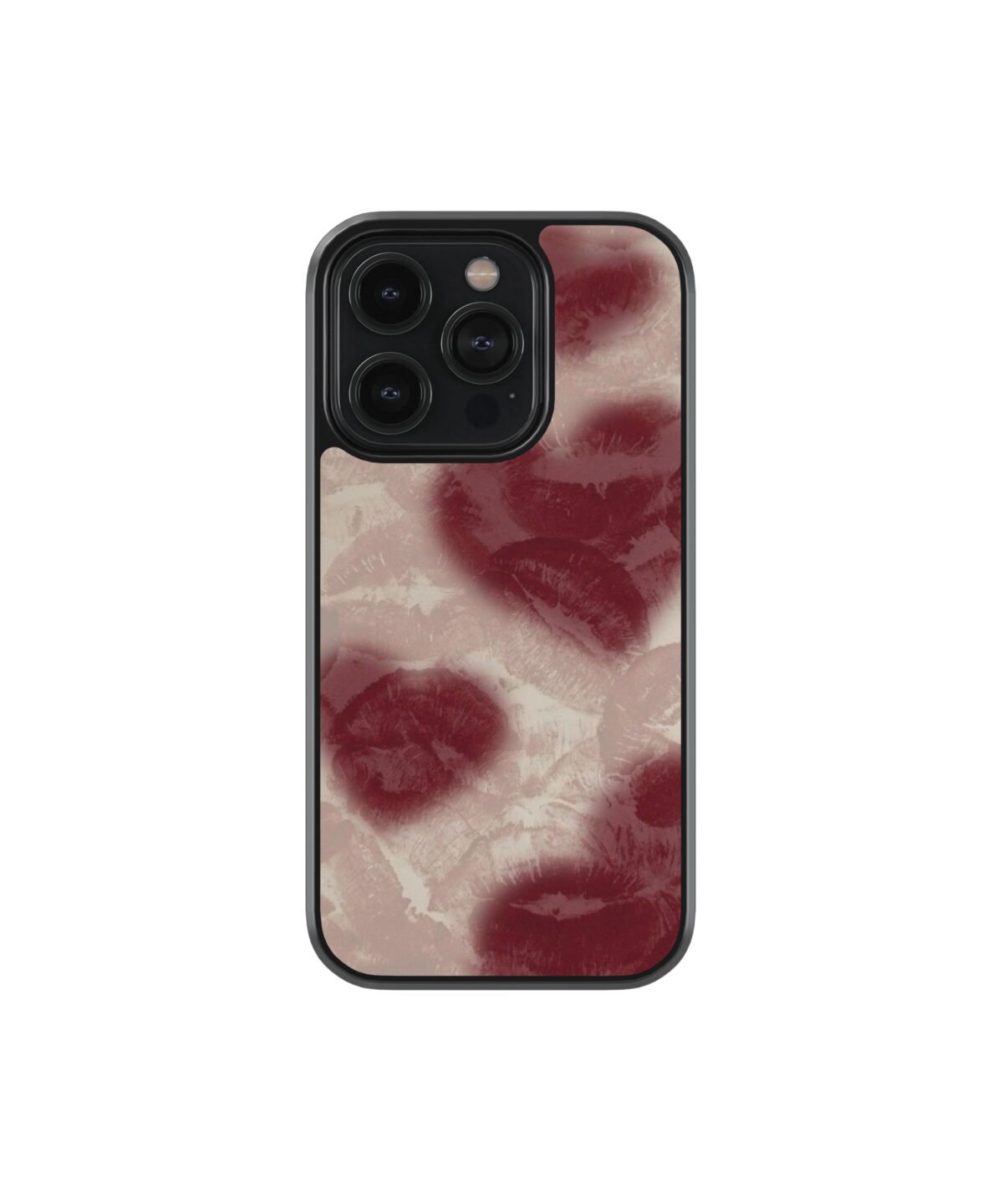 Red Kisses Abstract Premium Glass Phone Cases - Image 1