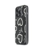 Black Heart And Bow Premium Glass Phone Case - Image 4