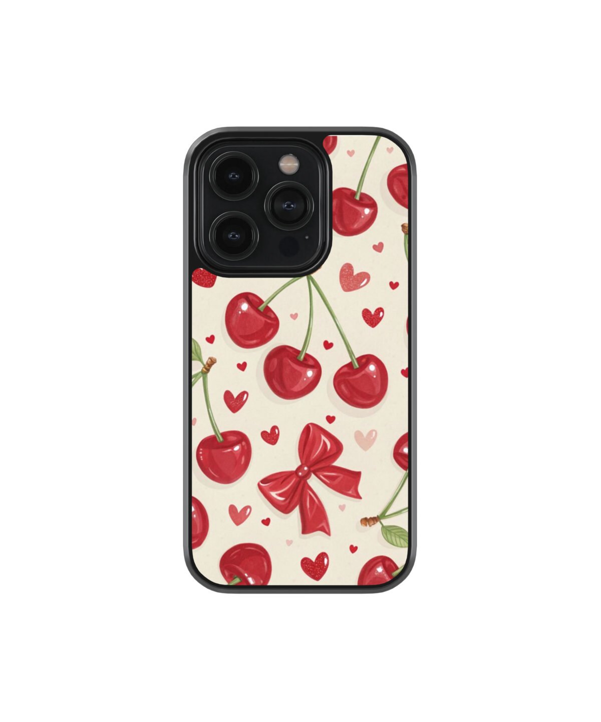 Red Cherry Pintresty Glass Phone Cases - Image 1