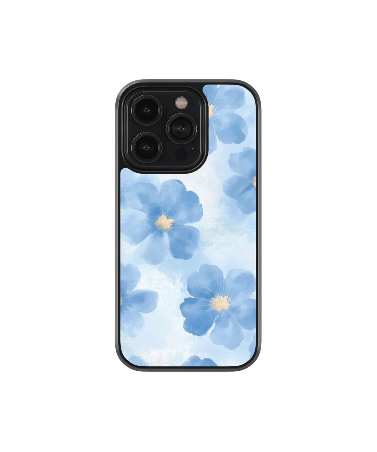 Blue Flower Aesthetic Premium Glass Phone Cases - Image 1