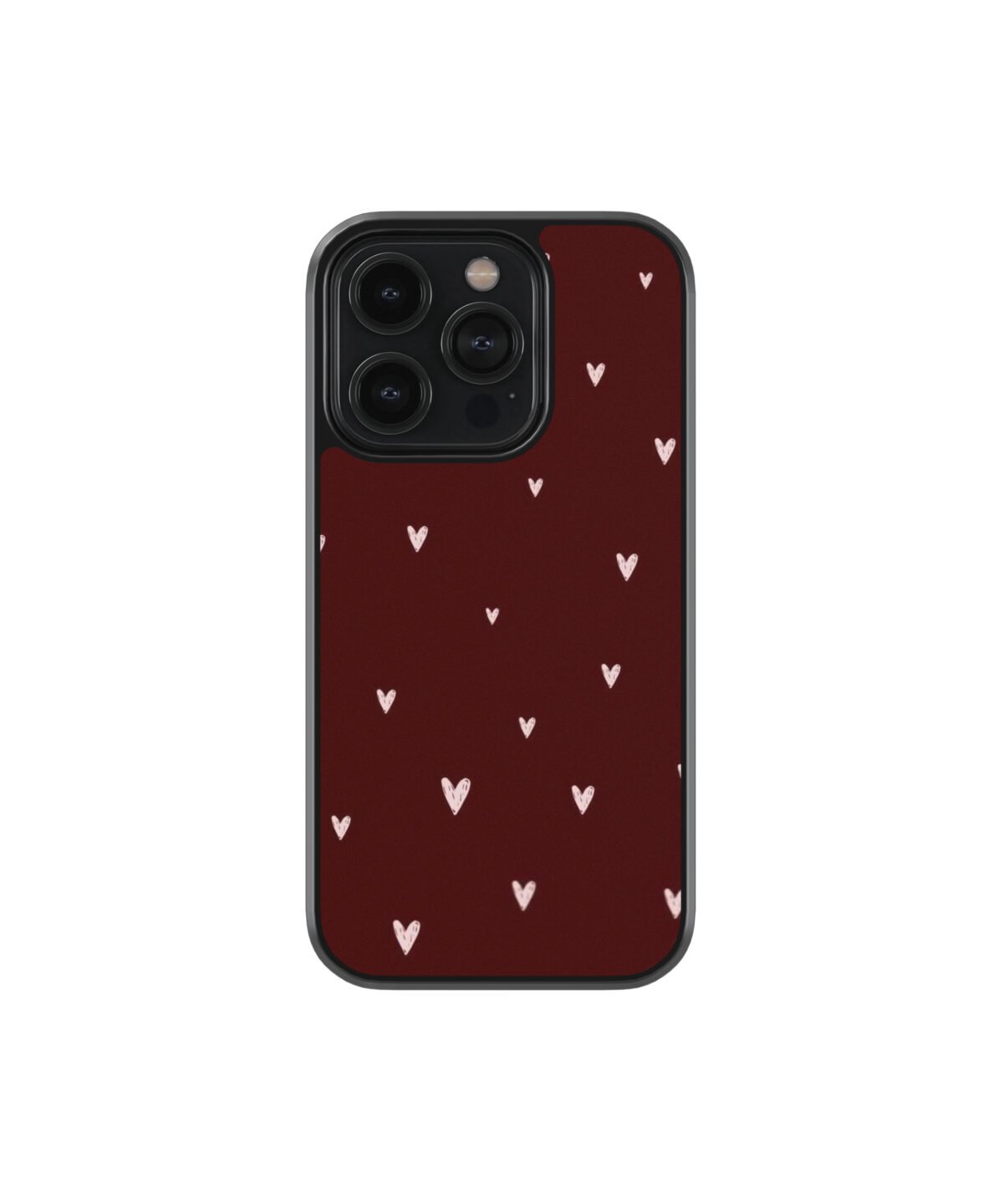 Red Heart Minimal Premium Glass Phone Case - Image 1