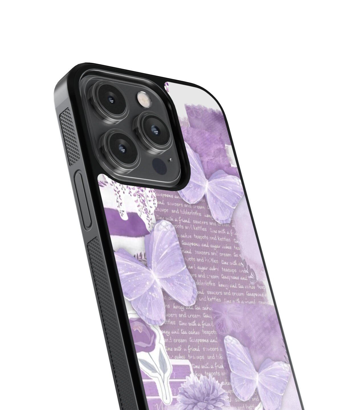 Purple Leave Vintage Premium Glass Phone Case - Image 3