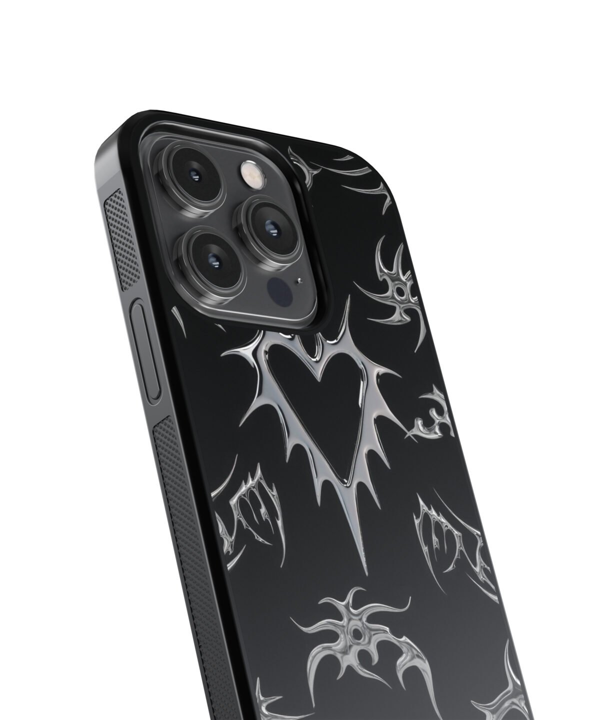 Black Heart Y2K Premium Glass Phone Cases - Image 3