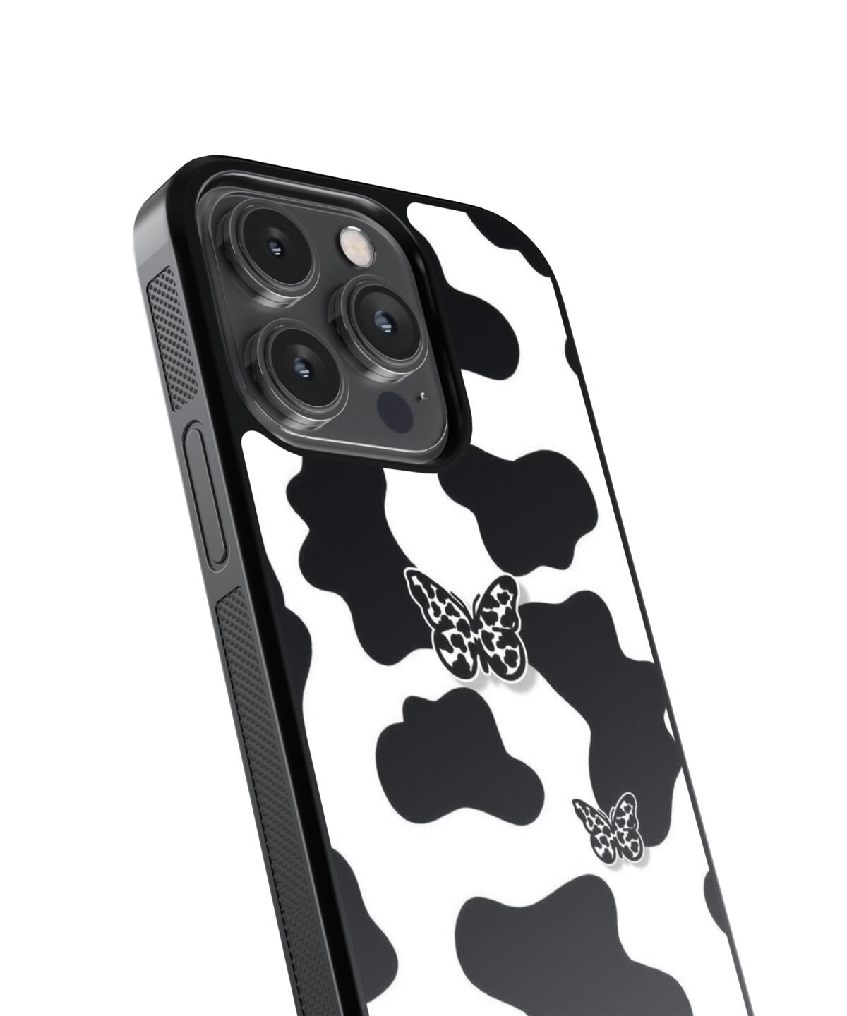 Cow Abstract With Butterfly Premium Glass Phone Cases - Image 3