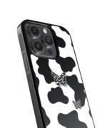 Cow Abstract With Butterfly Premium Glass Phone Cases - Image 3