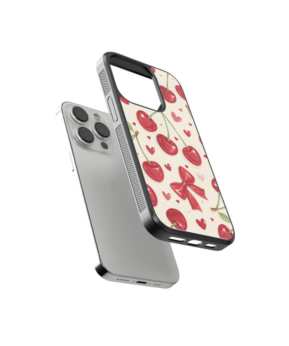 Red Cherry Pintresty Glass Phone Cases - Image 2