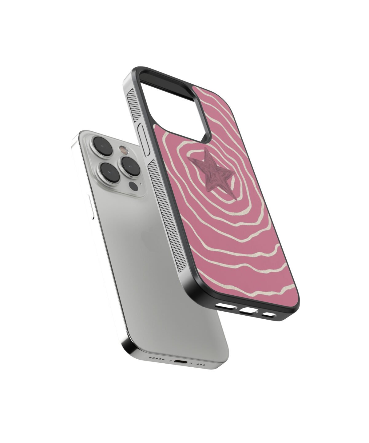 Pink Star Minimalist Premium Glass Phone Cases - Image 2
