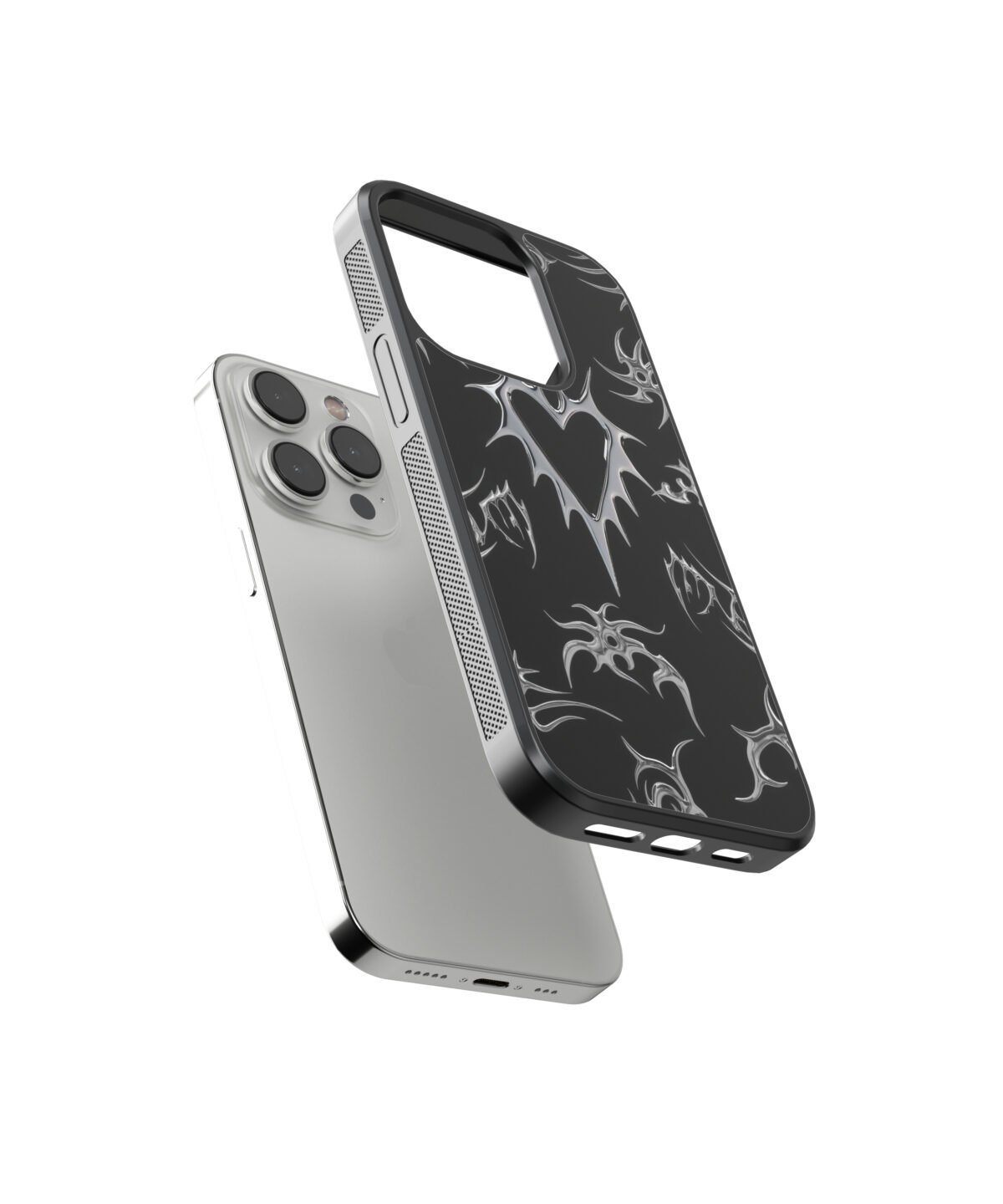 Black Heart Y2K Premium Glass Phone Cases - Image 2
