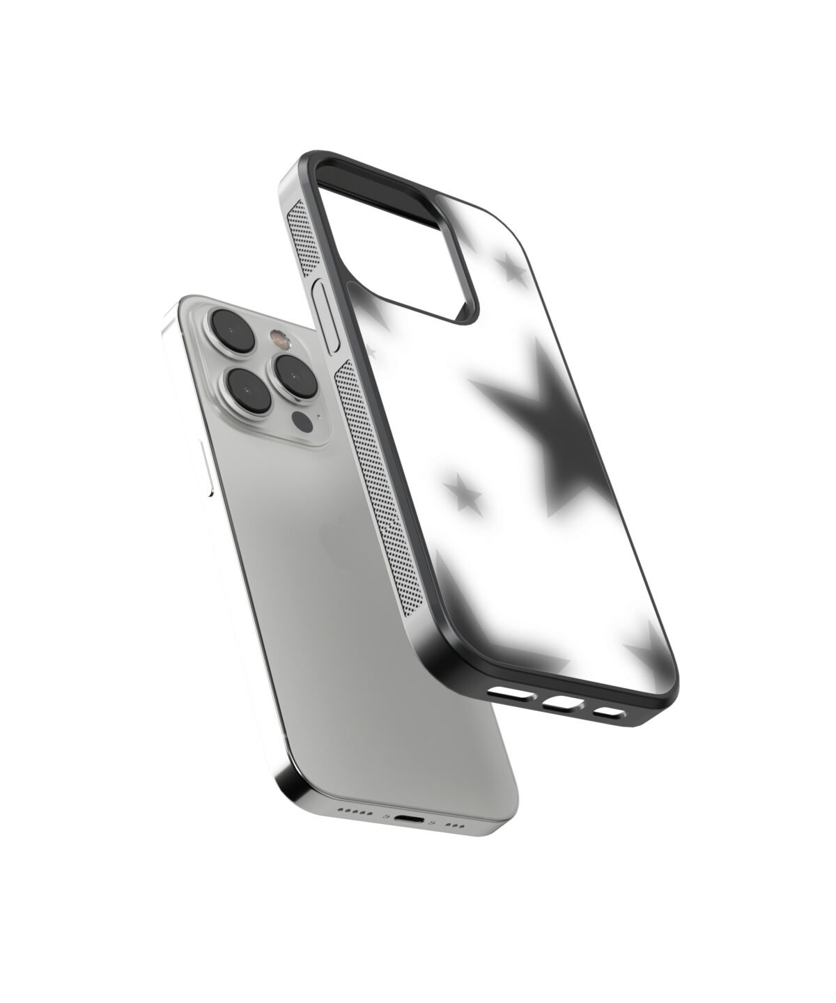 Black And White Star Premium Glass Phone Case - Image 2
