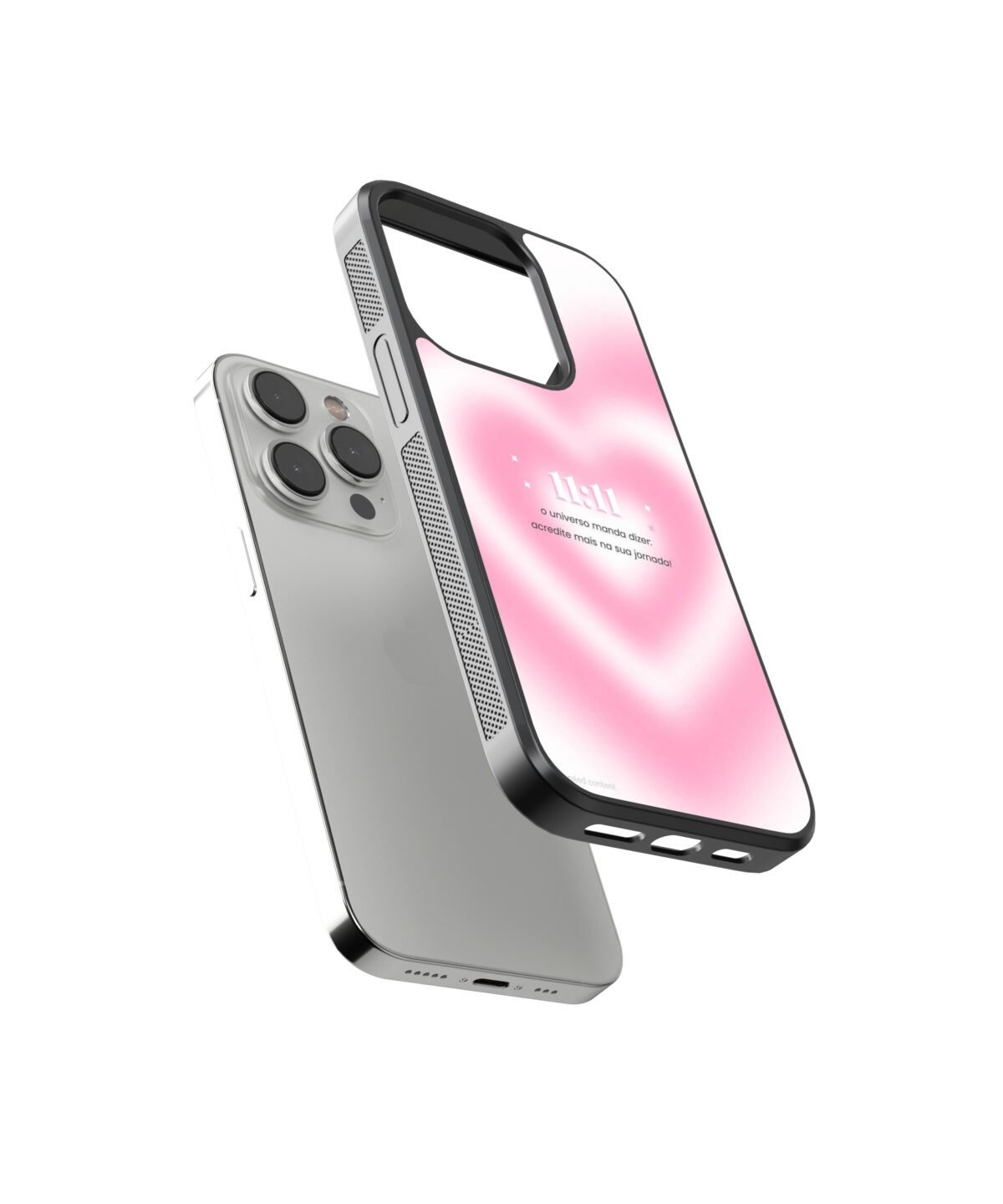 11:11 Heart Spread Premium Glass Phone Cases - Image 2