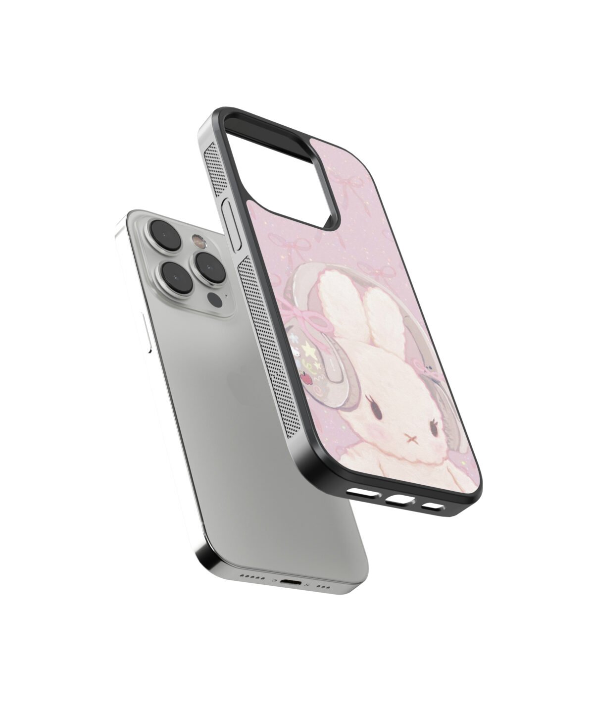 Bunny and Bow Premium Glass Phone Case - Image 2
