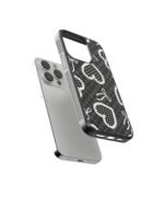 Black Heart And Bow Premium Glass Phone Case - Image 2