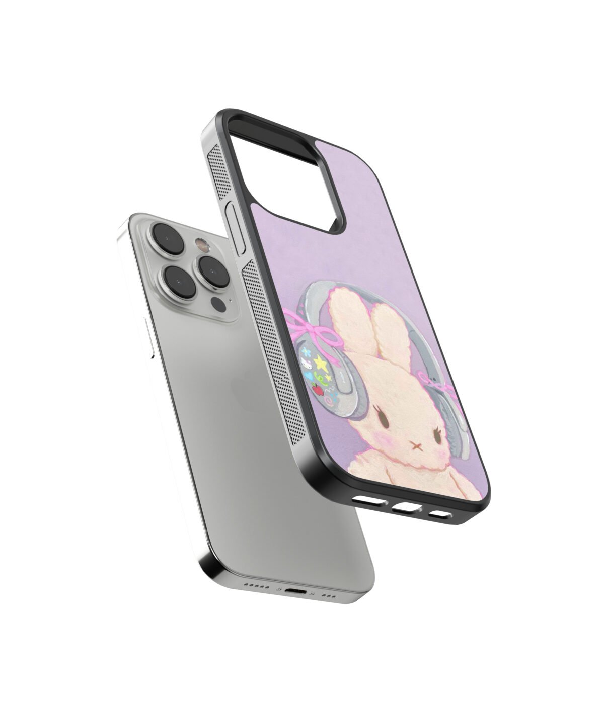 Purple Bunny Premium Glass Phone Cases - Image 2