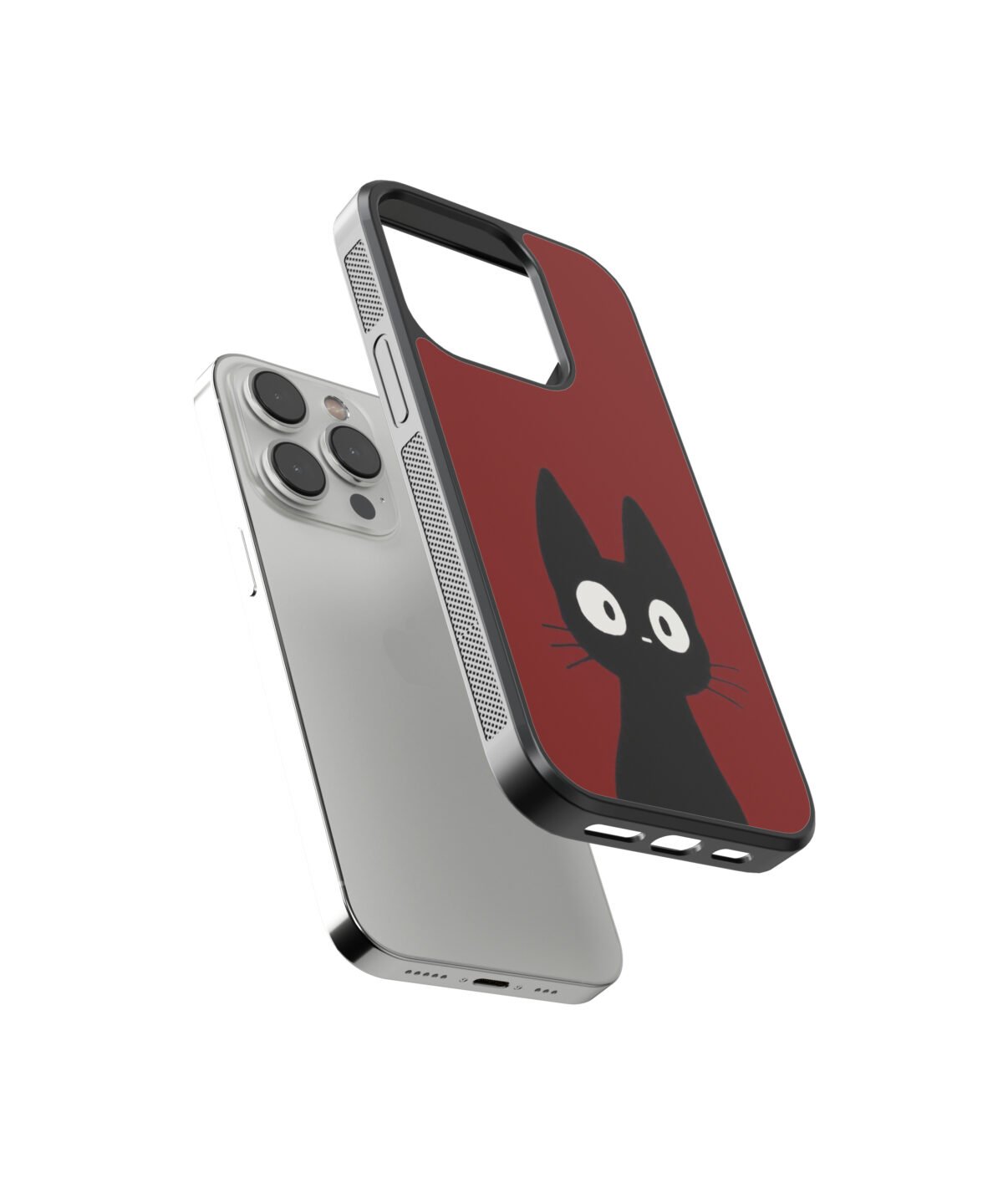 Black And Red Cat Premium Glass Phone Cases - Image 2