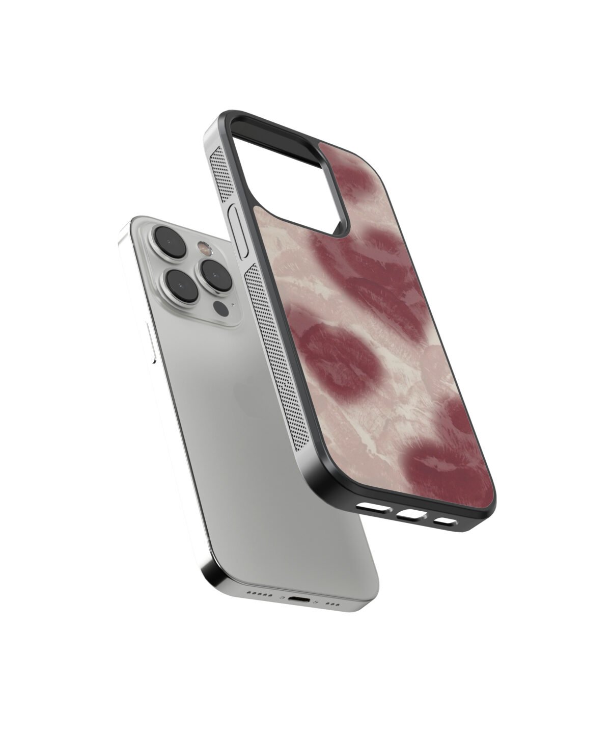 Red Kisses Abstract Premium Glass Phone Cases - Image 2