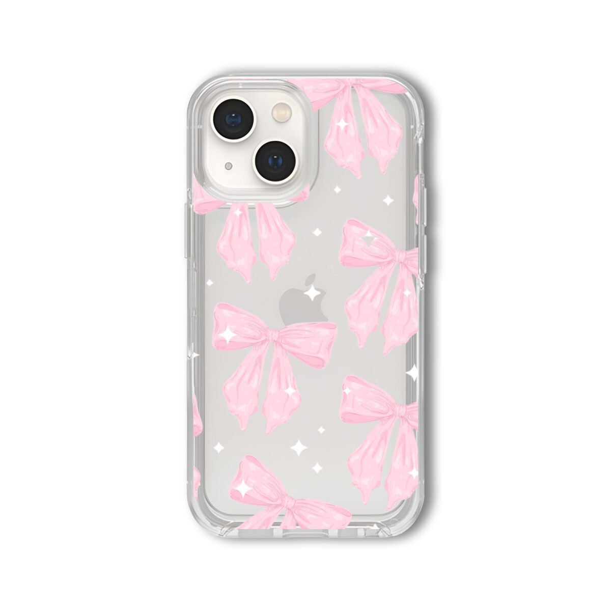 Pink Bow 3 Clear Silicone Case - Image 1