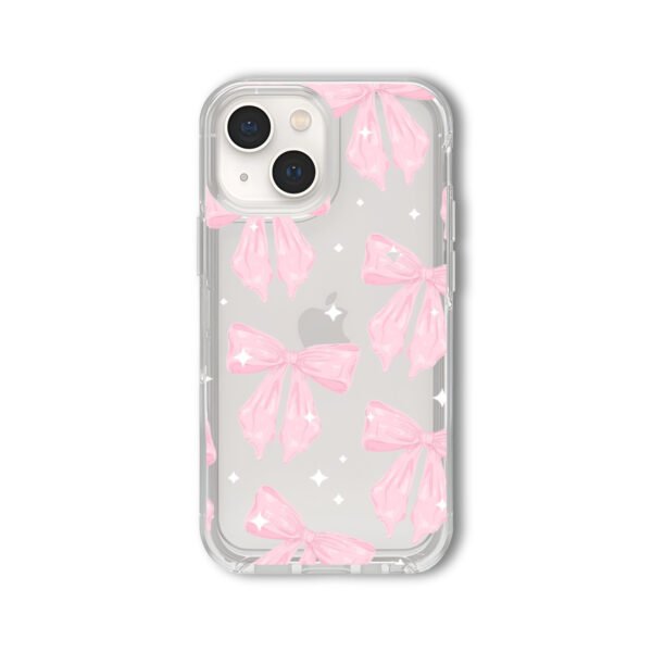 Pink Bow 3 Clear Silicone Case