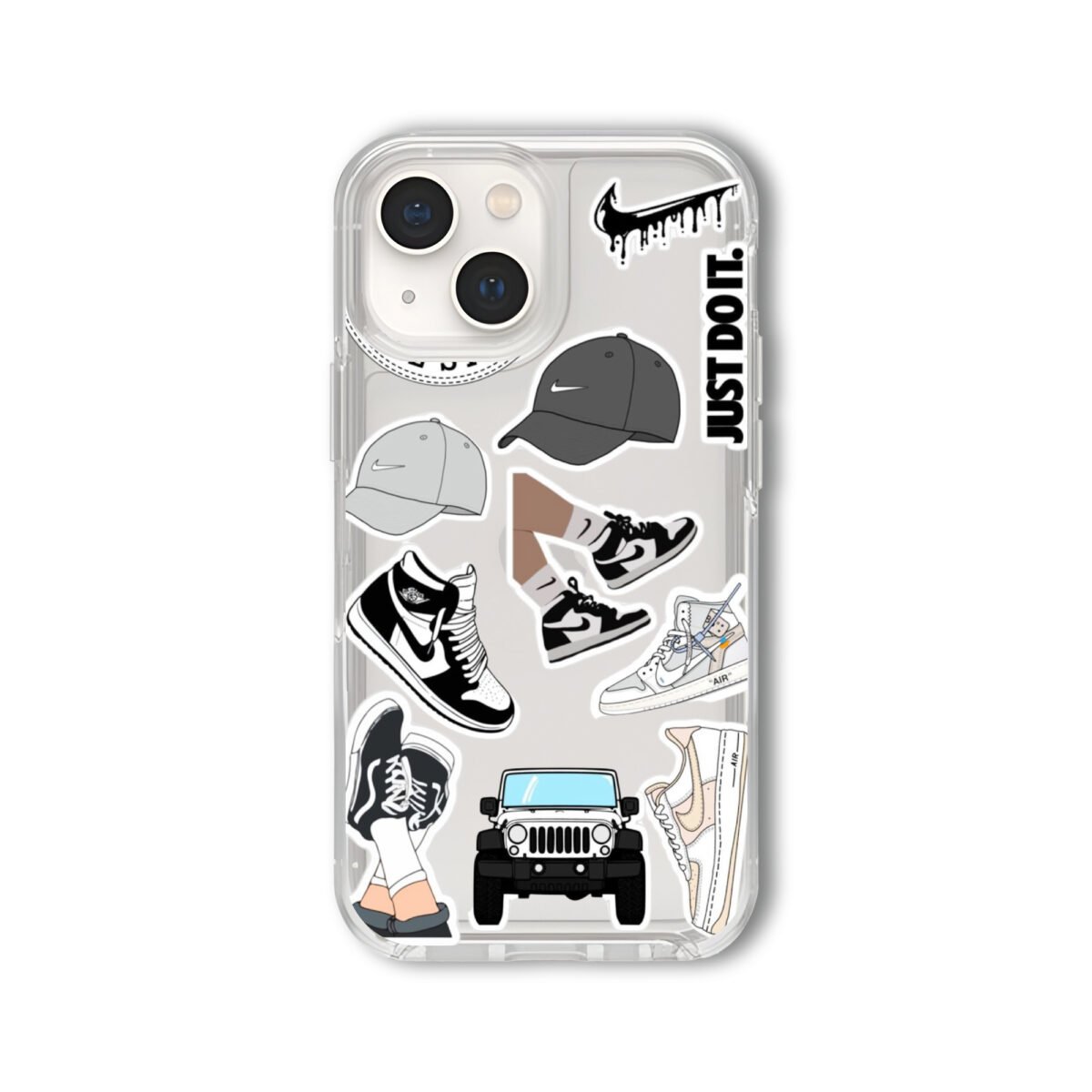 Nike Sticker Silicone Clear Case - Image 1