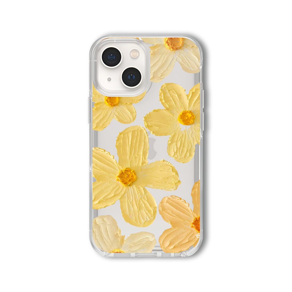 Yellow Floral Pinteresty Silicone Clear Case - Image 1