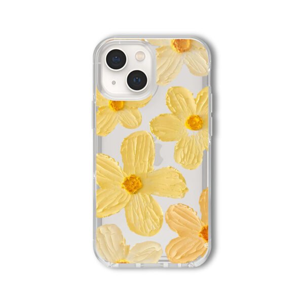 Yellow Floral Pinteresty Silicone Clear Case