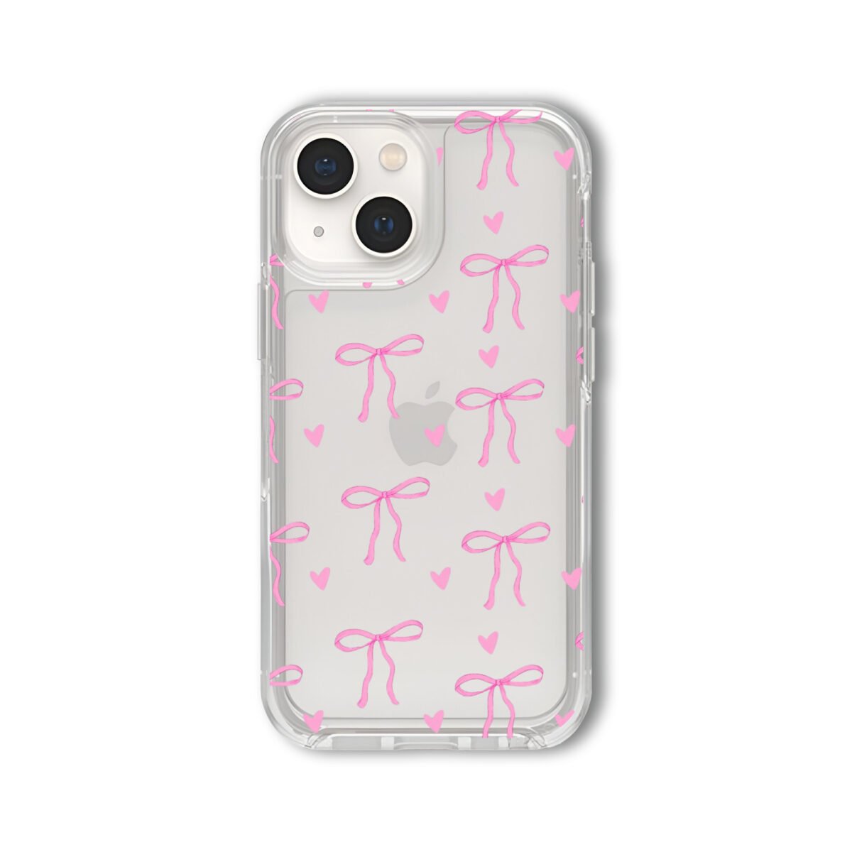 Pink Bow Pinteresty Silicone Clear Case - Image 1